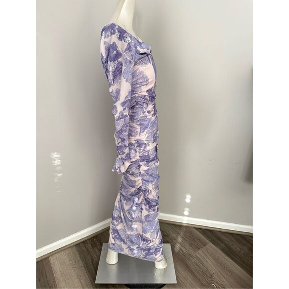NWT Staud Solana Floral Ruched Maxi Dress Size M $395 - Picture 7 of 14